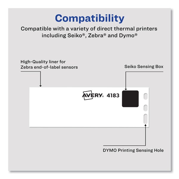 Multipurpose Thermal Labels, 3.5 X 1.3, White, 350/Roll, 2 Rolls/Box